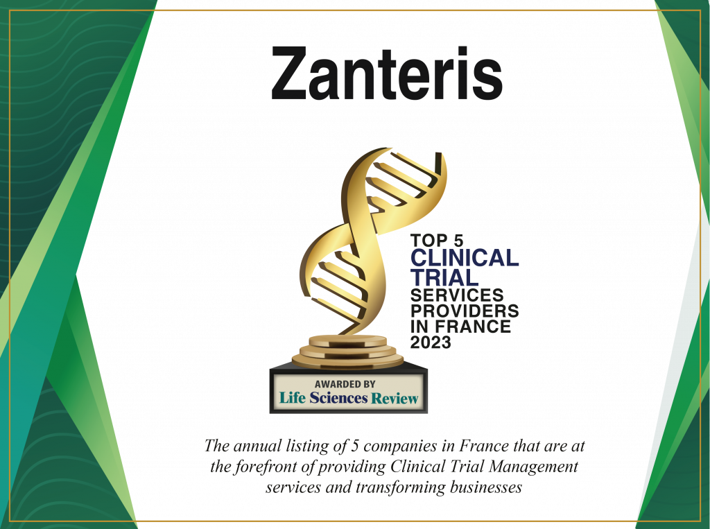 Zanteris Certificate from Life Science Review