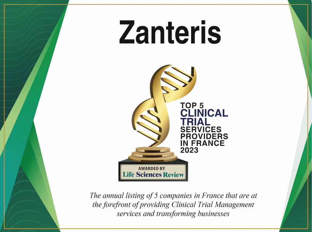 Zanteris Certificate from Life Science Review